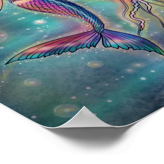 Niedliche Meerjungfrau und Quallenposter Molly Har Poster (Ecke)