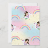 Niedliche Meerjungfrau und Unicorn Floatie Pool Ge Einladung (Rückseite)