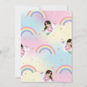 Niedliche Meerjungfrau und Unicorn Floatie Pool Ge Einladung (Rückseite)