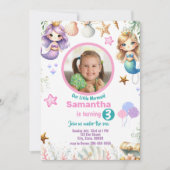 Niedliche Meerjungfrau unter dem Meer Einladung zu (Vorderseite)