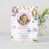 Niedliche Meerjungfrau unter dem Meer Einladung zu (Stehend Vorderseite)