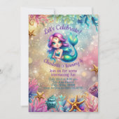 Niedliche Meerjungfrau unter dem Meer Einladung zu (Vorderseite)