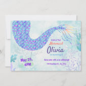 Niedliche Meerjungfrau unter dem Meer magischer Ge Einladung (Vorderseite)