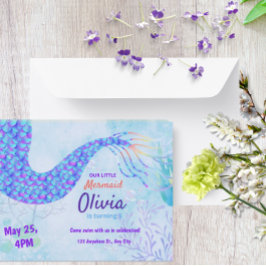 Niedliche Meerjungfrau unter dem Meer magischer Ge Einladung