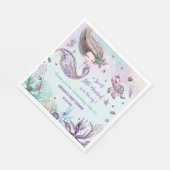 Niedliche Meerjungfrau unter dem Sea Girl-Kinderdu Serviette (Ecke)