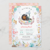 Niedliche Meerjungfrau unter dem Sea Pool Party Ge Einladung (Vorne/Hinten)