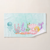 Niedliche Meerjungfrau unter Wasser Badhandtuch Set (Handtuch)