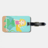 Niedliche Meerjungfrau vom Ozean, für Mädchen Gepäckanhänger (Rückseite horizontal)