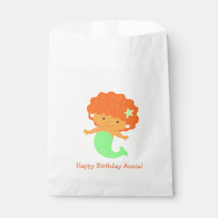 Niedliche Meerjungfrau-weiße Bevorzugungs-Tasche Geschenktütchen