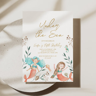 Niedliche Meerjungfrauen Einladung