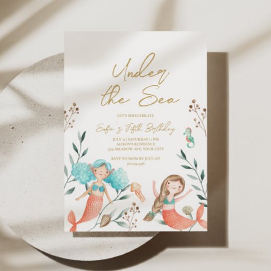Niedliche Meerjungfrauen Einladung