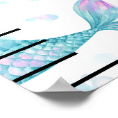 Niedliche Meerjungfrauen Personalisierte Wandwachs Poster (Ecke)