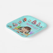 Niedliche Meerjungfrauen unter dem Foto Kindergebu Pappteller (Gewinkelt)