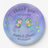 Niedliche Meerjungfrauen unter dem Meer - Zwilling Pappteller (Vorderseite)