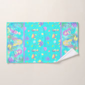 Niedliche Meerjungfrauen unter dem Neon Badhandtuch Set (Handtuch)