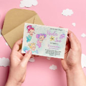 Niedliche Meerjungfrauen unter der Vogelpartei Einladung