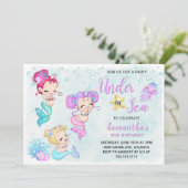 Niedliche Meerjungfrauen unter der Vogelpartei Einladung (Stehend Vorderseite)