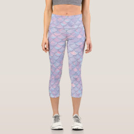 Niedliche Meerjungfrauenskala, magische Meereskrea Capri Leggings