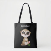 Niedliche Meerkat und Blume Personalisiert Tasche (Vorderseite)