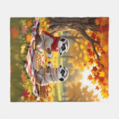 Niedliche Meerkats im Herbst Attraktion bei einem  Fleecedecke (Vorderseite (Horizontal))