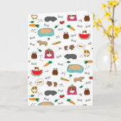 Niedliche Meerschweinchen Karte (Gelbe Blume)