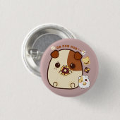 Niedliche Meerschweinchen mit kawaii Nahrung Button (Vorne & Hinten)