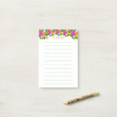 Niedliche mehrfarbige Blume umrahmen die Dinge, di Post-it Klebezettel (Auf Schreibtisch)