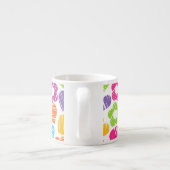 Niedliche mehrfarbige Blume und Herzen, gürtelarti Espressotasse (Rückseite)