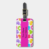 Niedliche mehrfarbige Blume und Herzen, gürtelarti Gepäckanhänger (Vorderseite vertikal)