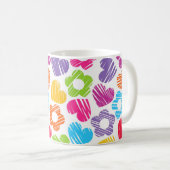 Niedliche mehrfarbige Blume und Herzen, gürtelarti Kaffeetasse (VorderseiteRechts)