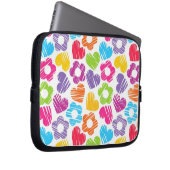 Niedliche mehrfarbige Blume und Herzen, gürtelarti Laptopschutzhülle (Vorne Rechts)
