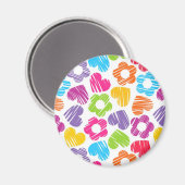 Niedliche mehrfarbige Blume und Herzen, gürtelarti Magnet (Vorderseite/Rückseite)