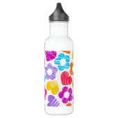 Niedliche mehrfarbige Blume und Herzen, gürtelarti Trinkflasche (Links)