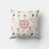 Niedliche mehrfarbige Gymnastik Kids Patternmonogr Kissen (Rückseite)