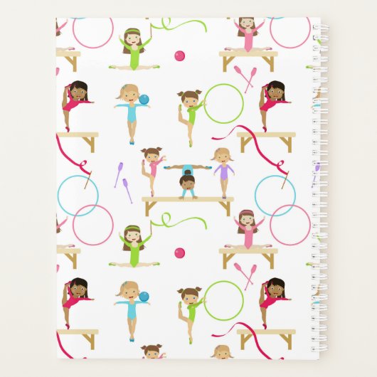 Niedliche mehrfarbige Gymnastik Kinder Jährlich Planer (Rückseite)