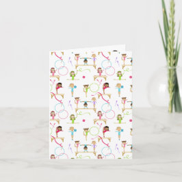 Niedliche mehrfarbige Gymnastik Kinder Karte