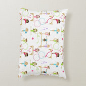 Niedliche mehrfarbige Gymnastik Kindermuster Dekokissen (Rückseite(Vertikal))