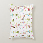 Niedliche mehrfarbige Gymnastik Kindermuster Dekokissen (Vorderseite(Vertikal))
