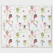 Niedliche mehrfarbige Gymnastik Kindermuster Geschenkpapier (Flach)