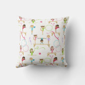 Niedliche mehrfarbige Gymnastik Kindermuster Kissen (Rückseite)