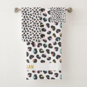 Niedliche mehrfarbige Leopardrucke Badhandtuch Set (Insitu)