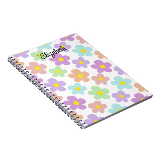 Niedliche mehrfarbige Retrodisten mädchenhaft jour Notizblock (Rechte Seite)