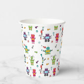 Niedliche mehrfarbige Roboter Kids Robot Geburtsta Pappbecher (Rechts)