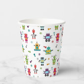 Niedliche mehrfarbige Roboter Kids Robot Geburtsta Pappbecher (Vorderseite)