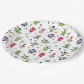 Niedliche mehrfarbige Roboter Kids Robot Geburtsta Pappteller (Schrägansicht)