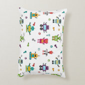 Niedliche mehrfarbige Roboter Kids Roboter Muster Dekokissen (Rückseite(Vertikal))