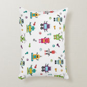 Niedliche mehrfarbige Roboter Kids Roboter Muster Dekokissen (Vorderseite(Vertikal))