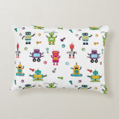 Niedliche mehrfarbige Roboter Kids Roboter Muster Dekokissen (Rückseite)