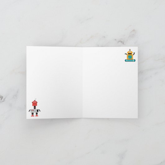 Niedliche mehrfarbige Roboter Kids Roboter Muster Karte (Innenseite)