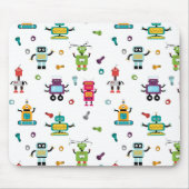Niedliche mehrfarbige Roboter Kids Roboter Muster Mousepad (Vorne)